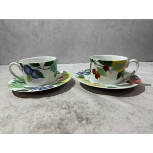 Studio Nova Autumn Jewels YA062 Fine China Tea Cup and Saucer Set of 2 Japan